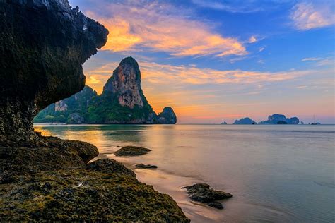 Wallpaper Landscape Sunset Sea Bay Rock Nature Shore