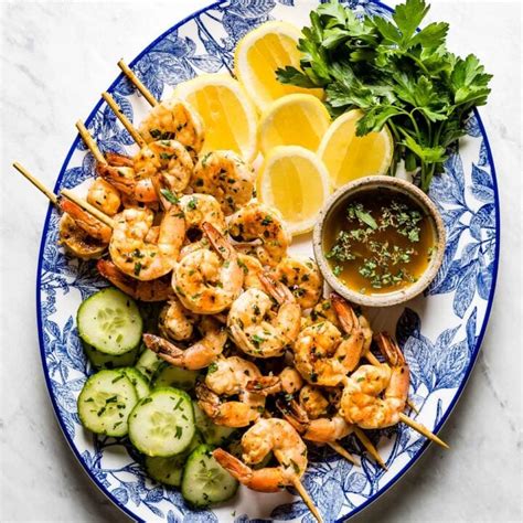 Grilled Shrimp Skewers With Garlic Best Marinade Foolproof Living