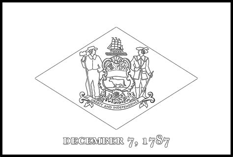 Delaware Flag Coloring Page State Flag Drawing Flags Web