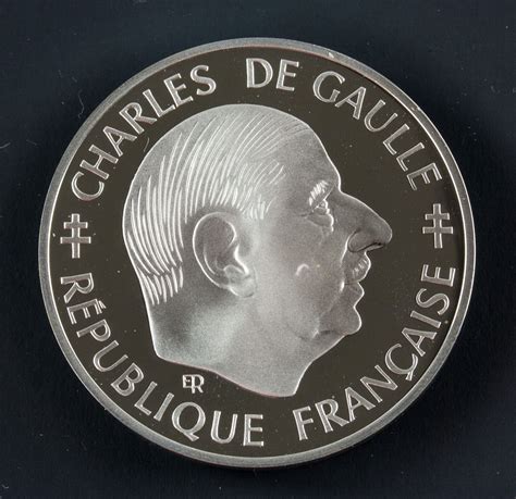 1988 Charles De Gaulle 1 Franc Gold And Silver Proof