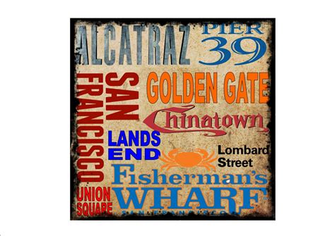 San Francisco Area Sign Metal Sign Vintage Style Reproduction Wall