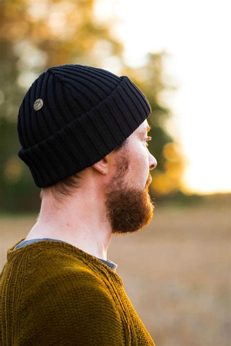 Outdoor Wool Beanie For Men Hipster Hiking Look For Men Black Beanie