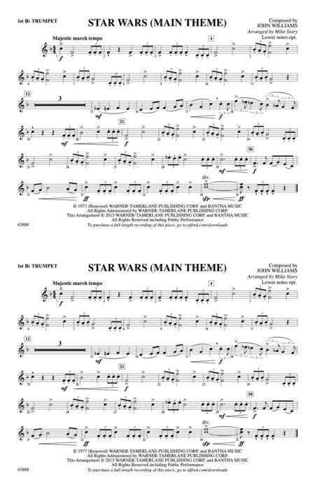 Star Wars Main Theme 1st B Flat Trumpet By John Williams Digital