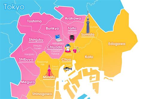 Токио на карте мира и Японии на русском языке с улицами