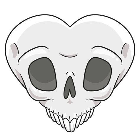 How To Draw A Skull Heart Really Easy Drawing Tutorial