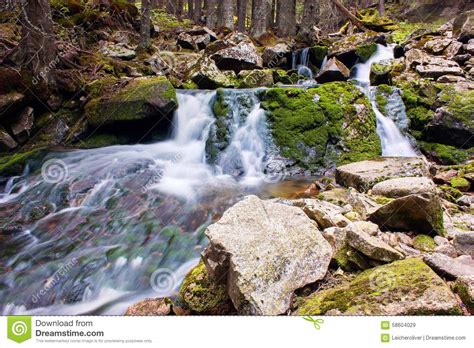 Small Waterfall In The Middle Of Forest Stock Image Image Of Middle