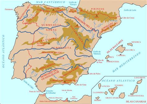 Mapa De Espa A Rios Y Monta As Espa A Es Un Buen Punto Del Mapa Para Comenzar A Estudiar El