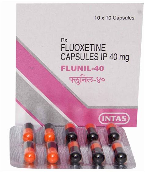Fluoxetine 40 Mg Capsules Intas Pharmaceuticals Ltd 10x10 At Rs 90