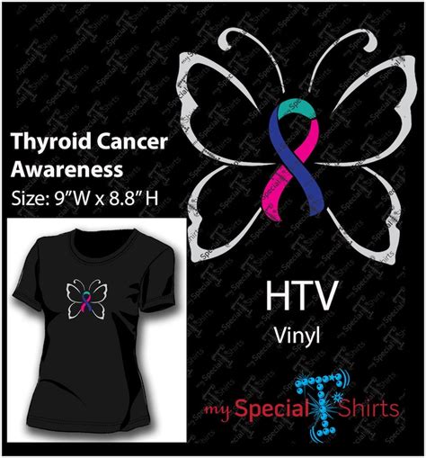 Thyroid Cancer Awareness Ribbon Butterfly Svg Instant Etsy