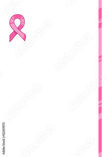 Pink Ribbon Side Vertical Border International Symbol Of Breast Cancer