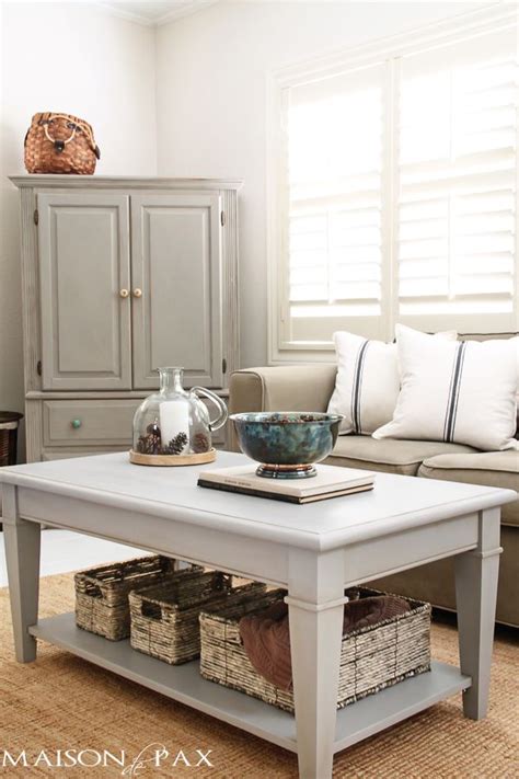 You'll be surprised by how easy it is to make a new coffee table look farm fresh with the right paint scheme. Gray Chalk Paint Coffee and Side Table | Painted coffee tables, Furniture, Painted side tables