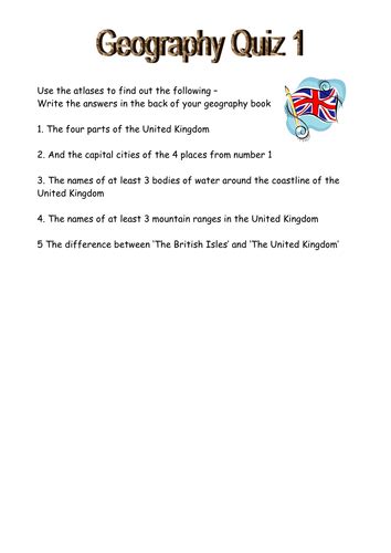 Geography Quiz Using Atlases By Pebbles71 Teaching Resources Tes