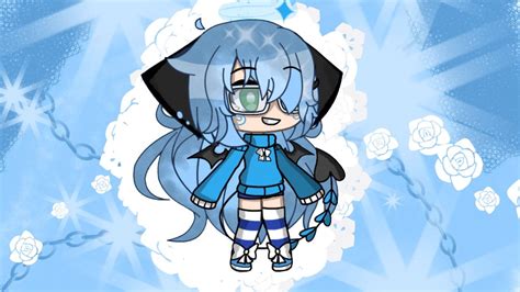 Download Gacha Life Character In Blue Wallpaper