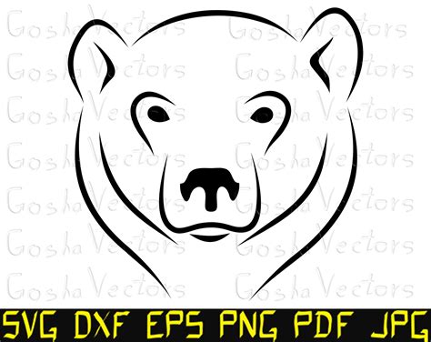 Bear Svg Bear Face Svg Bear Logo Cutting File Template Etsy