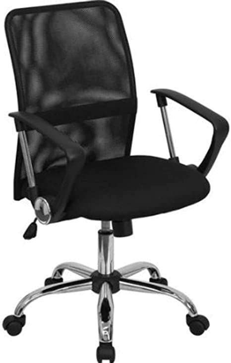 Black Mid Back Mesh Office Chair With Chrome Finished Base In 2022