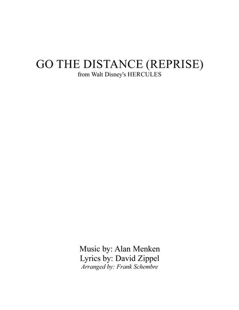 Go The Distance Reprise Sheet Music Alan Menken Piano Solo