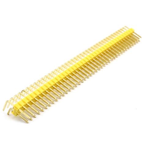 Header Male 2×40 Pins Right Angle Yellow Pack Of 4 Artekit Labs