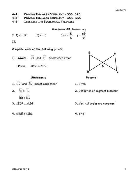 Unit 5 congruent triangles review draft. Answer Key
