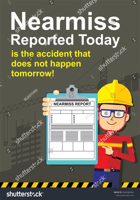 Safety Poster Design Reported Near Miss Stock Vector Royalty Free