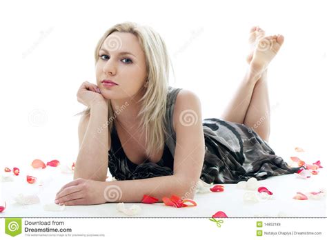Girl In Rose Petals Royalty Free Stock Images Image