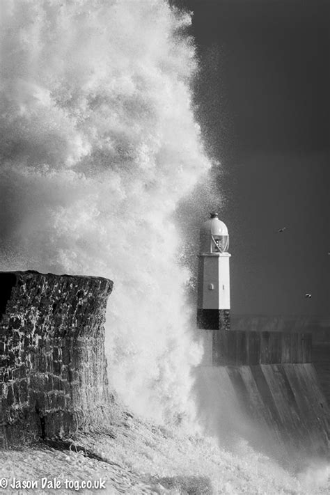 Stormy Seas At Porthcawl Lighthouse Jason Dale Photography