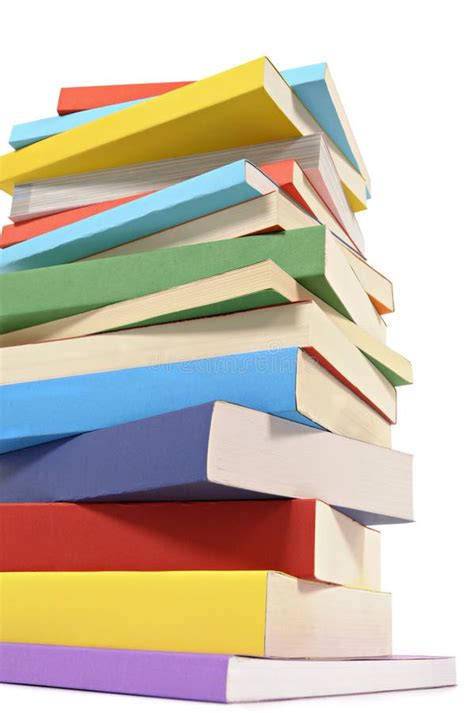 Untidy Book Stack Heap Isolated White Background Vertical Stock Image
