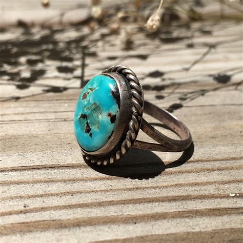 sterling silver turquoise ring vintage turquoise ring festival fashion bohemian jewelry