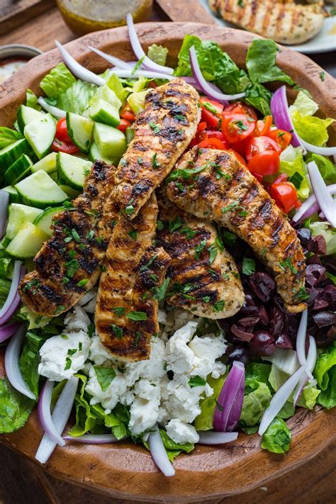 Greek Style Grilled Chicken Salad Recipe In 2020 Grilled Chicken