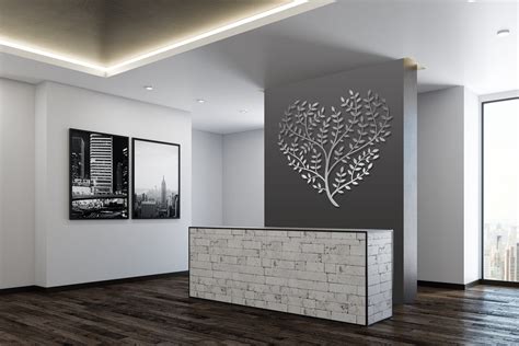 Extra Large Metal Wall Art Tree Of Life Heart Shaped Tree Etsy