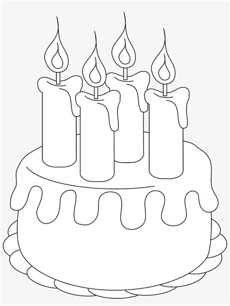 Birthday Cake Clipart Black And White Transparent Birthday Cake White