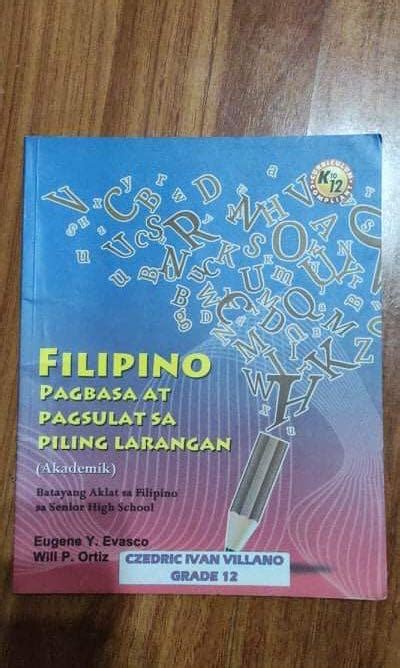 Filipino Pagbasa At Pagsulat Sa Piling Larangan Akademik Batayang Aklat Sa Filipino Sa Senior