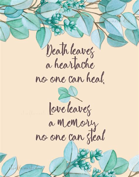 Loss Of Loved One Printable Memorial Quote Death Leaves A Etsy