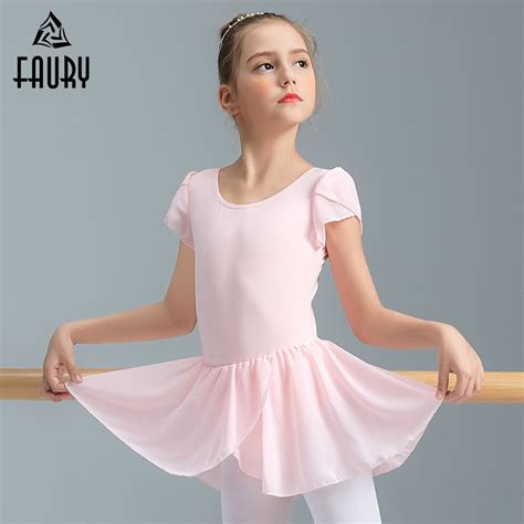 2018 Girls Ballet Dance Dress Childrens Gymnastics Leotard Skirt Kids