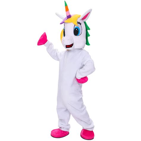 White Unicorn Horse Parade Clowns Cosplay Animal Mascot Costume