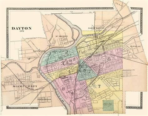 Map Of Dayton Ohio In 1872 Old Map Vintage Map Antique Maps Vintage