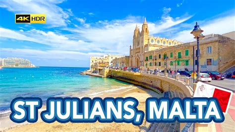 St Julians Malta A Walk Down To The Beach Youtube