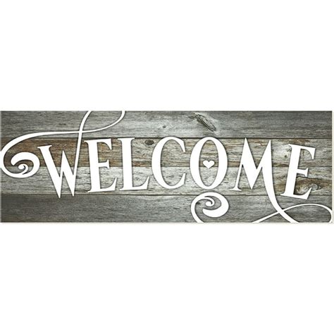 Welcome Rustic Wood Wall Sign 6x18 Gray