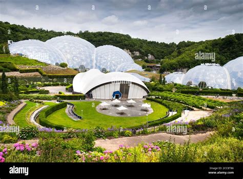The Geodesic Biome Domes At The Eden Project A Tourist Attraction In