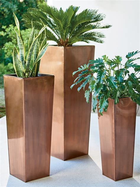 Stainless Steel Tapered Planter Grandin Road Planters Planter Pots