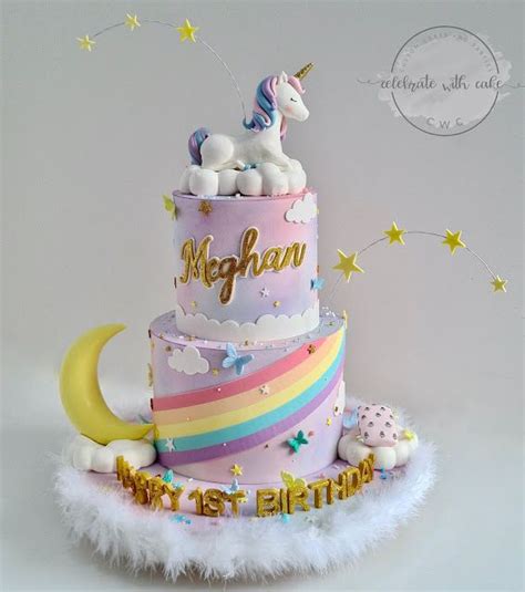 Celebrate With Cake Unicorn Birthday Cake Rainbow Birthday Cake