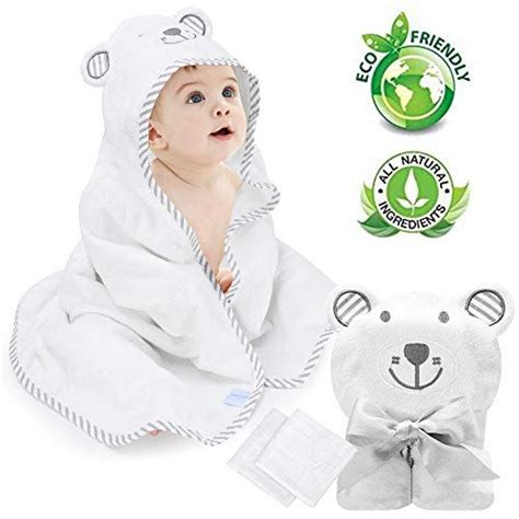 Eccomum Baby Hooded Towel Organic Bamboo Baby Bath Towels For Toddlers