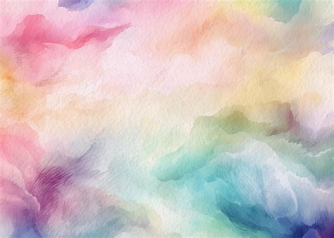 Abstract Pastel Watercolor Painting Textured On White Paper Background