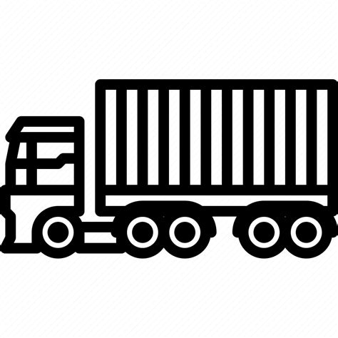 Cargo Container Trailer Transport Transportation Truck Icon