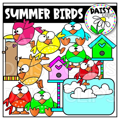 Summer Birds Clip Art Set Daisy Clips From Daisy Clips Clip Art