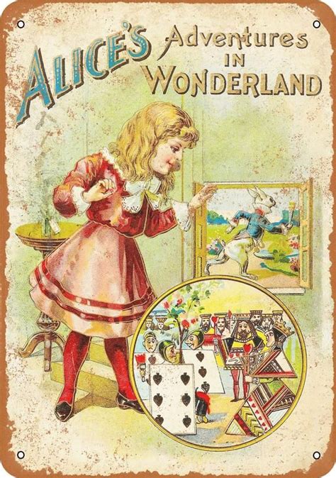 1902 Alice In Wonderland First Edition Vintage Look Metal Sign Etsy