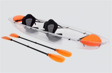 Double Polycarbonate Plastic Crystal Clear Canoe Kayak For Two Person