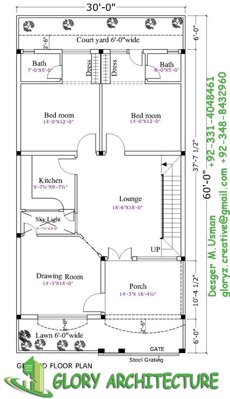 30x60 House Plan In 2020 House Layout Plans 20x40 House Plans 2bhk