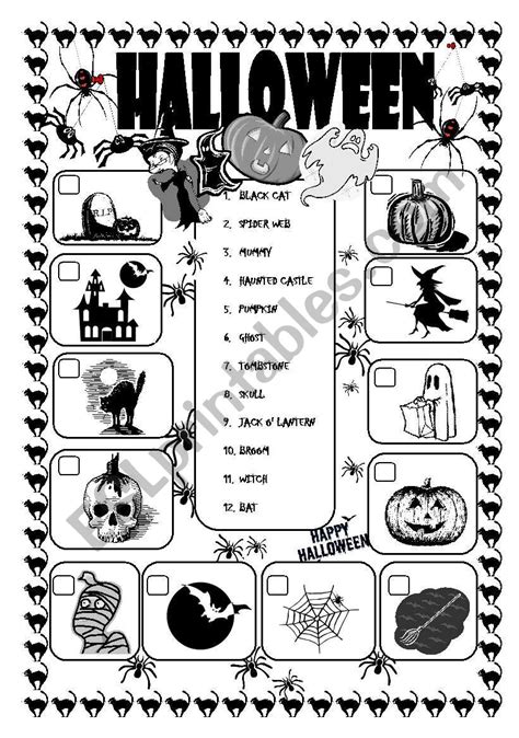 Halloween Matching Worksheet Esl Worksheet By Andreacro