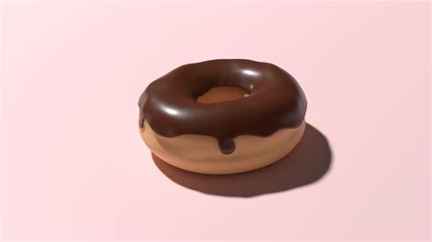 3d Donut By Rio Bruce3d Chocolate Domut Made In Blender Donuts Chocolate Doughnut