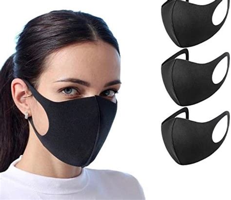 Black Neoprene Face Masks Reusable Washable Comfortable Etsy